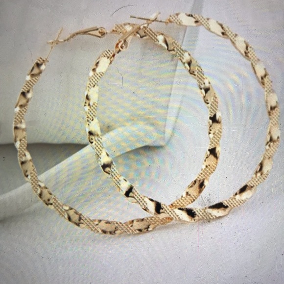 Ruili Jewelry - BN Exaggerated Ruili Gold Hoop Earrings